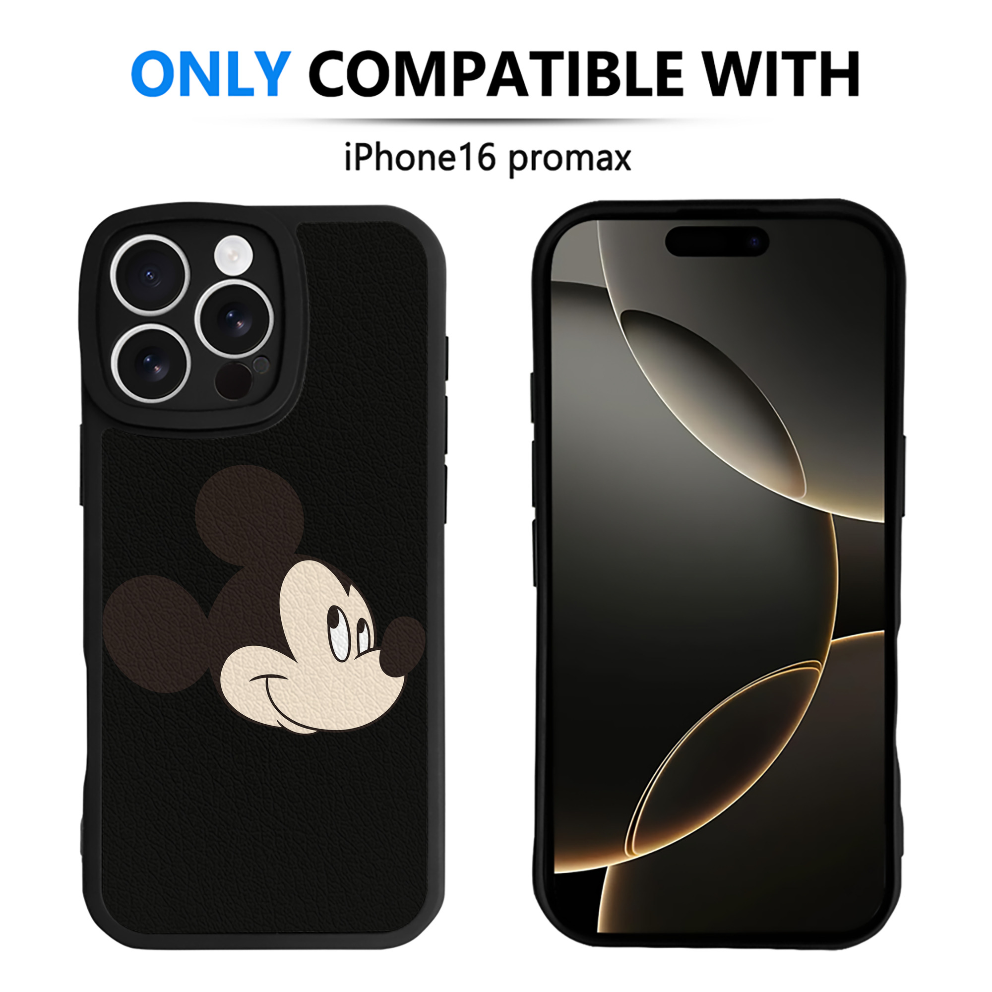 （画像用） ミッキーマウス Mickey Mouse 【iPhone 16シリーズ対応】シリコンスマホケース（レザー調） 材質：シリコン